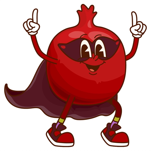 Superhero Pomegranate Classroom Fruit Transparent Sticker